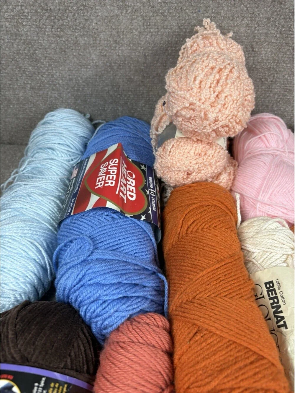 Mixed Yarn Lot 5lbs Assorted Colors Textures Knitting Crochet Destash Bundle